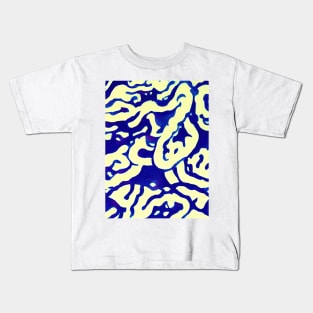 Background blue wavy strokes Kids T-Shirt